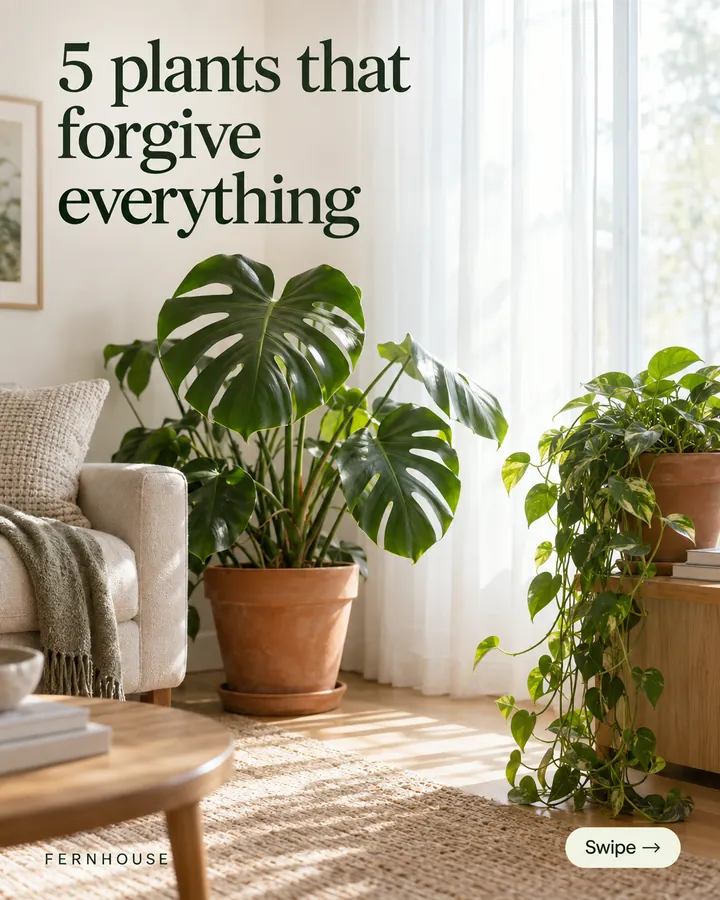 Plant shop carousel cover, 5 plants that forgive everything